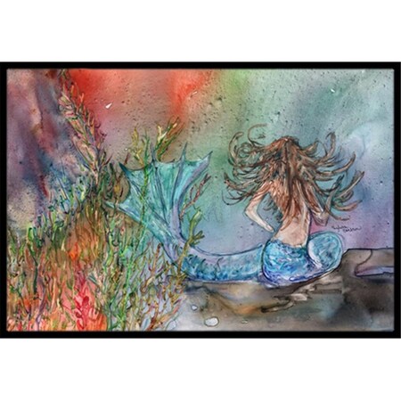 Jensendistributionservices Brunette Mermaid Water Fantasy Indoor or Outdoor Mat, 24 x 36 in. MI2557807